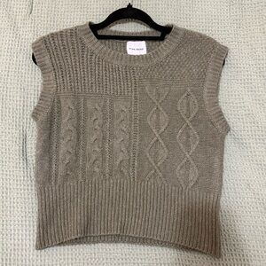 Olive Green Knit Sleeveless Sweater